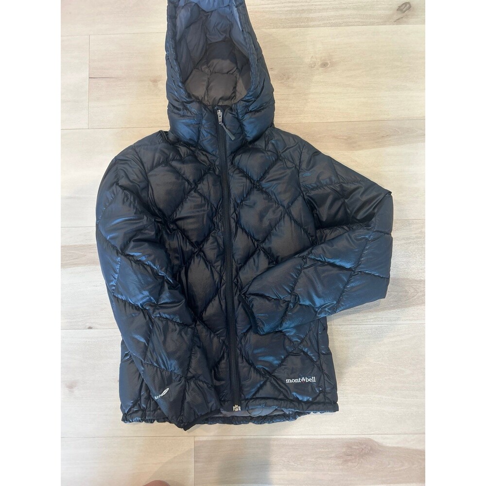 Montbell Alpine Jacket Blue Hooded 800FP Goose Down Lightweight Packable Puffer